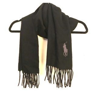 Black Polo Wool Scarf
